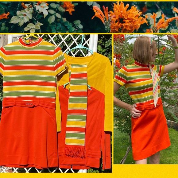 Authentic Original Vintage Style Jackets & Blazers - Vintage 1960’s 5pc Mod Blazers & Shift Dress Set